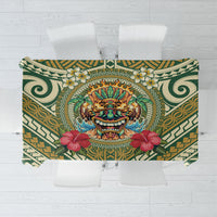Hawaii Tiki Mask Tablecloth Mele Kalikimaka i Iulai!