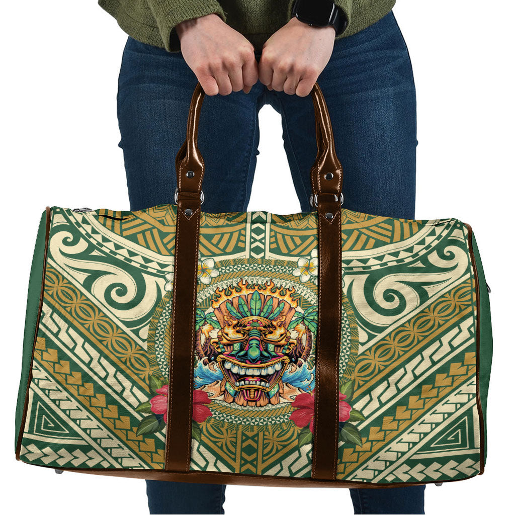 Hawaii Tiki Mask Travel Bag Mele Kalikimaka i Iulai!