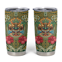 Hawaii Tiki Mask Personalized Tumbler Cup Mele Kalikimaka i Iulai!