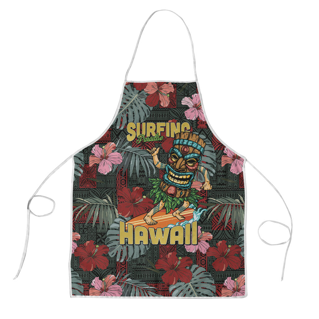 Hawaii Tiki Surfing Apron Mele Kalikimaka i Iulai!