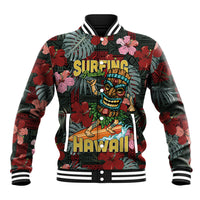 Hawaii Tiki Surfing Baseball Jacket Mele Kalikimaka i Iulai!