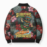 Hawaii Tiki Surfing Bomber Puffer Jacket Mele Kalikimaka i Iulai!