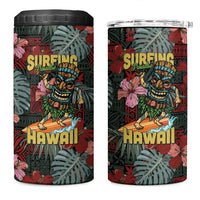 Hawaii Tiki Surfing 4 in 1 Can Cooler Tumbler Mele Kalikimaka i Iulai!