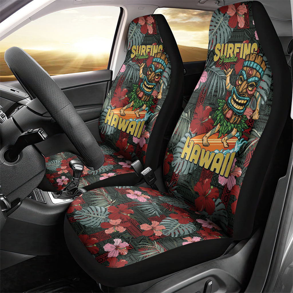 Hawaii Tiki Surfing Car Seat Cover Mele Kalikimaka i Iulai!