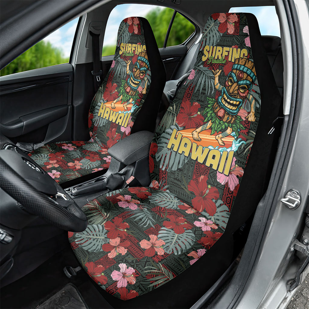 Hawaii Tiki Surfing Car Seat Cover Mele Kalikimaka i Iulai!