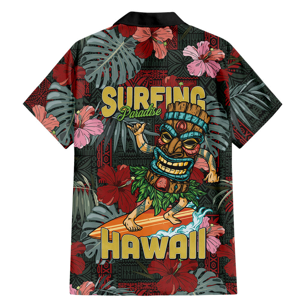 Hawaii Tiki Surfing Family Matching Mermaid Dress and Hawaiian Shirt Mele Kalikimaka i Iulai!