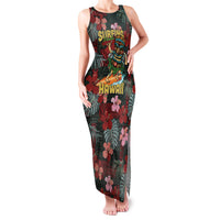 Hawaii Tiki Surfing Family Matching Tank Maxi Dress and Hawaiian Shirt Mele Kalikimaka i Iulai!