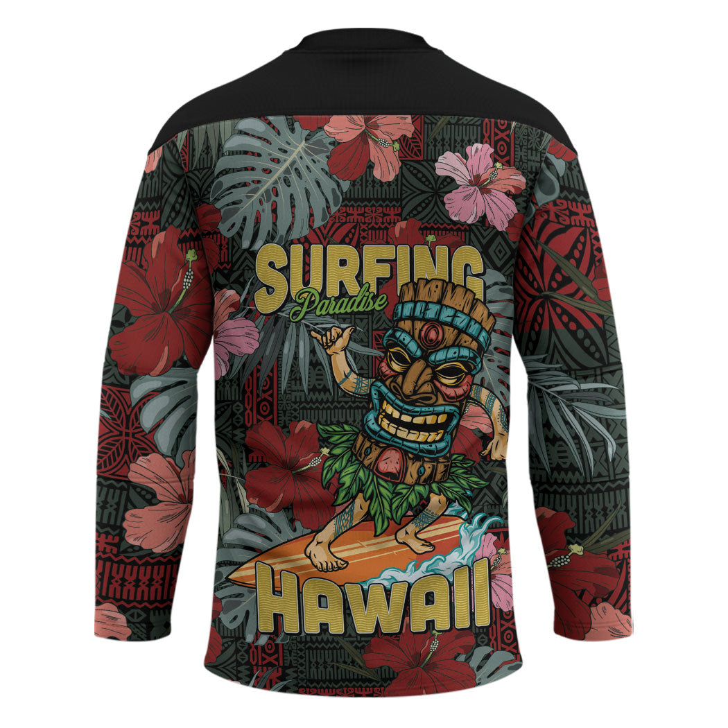 Hawaii Tiki Surfing Hockey Jersey Mele Kalikimaka i Iulai!