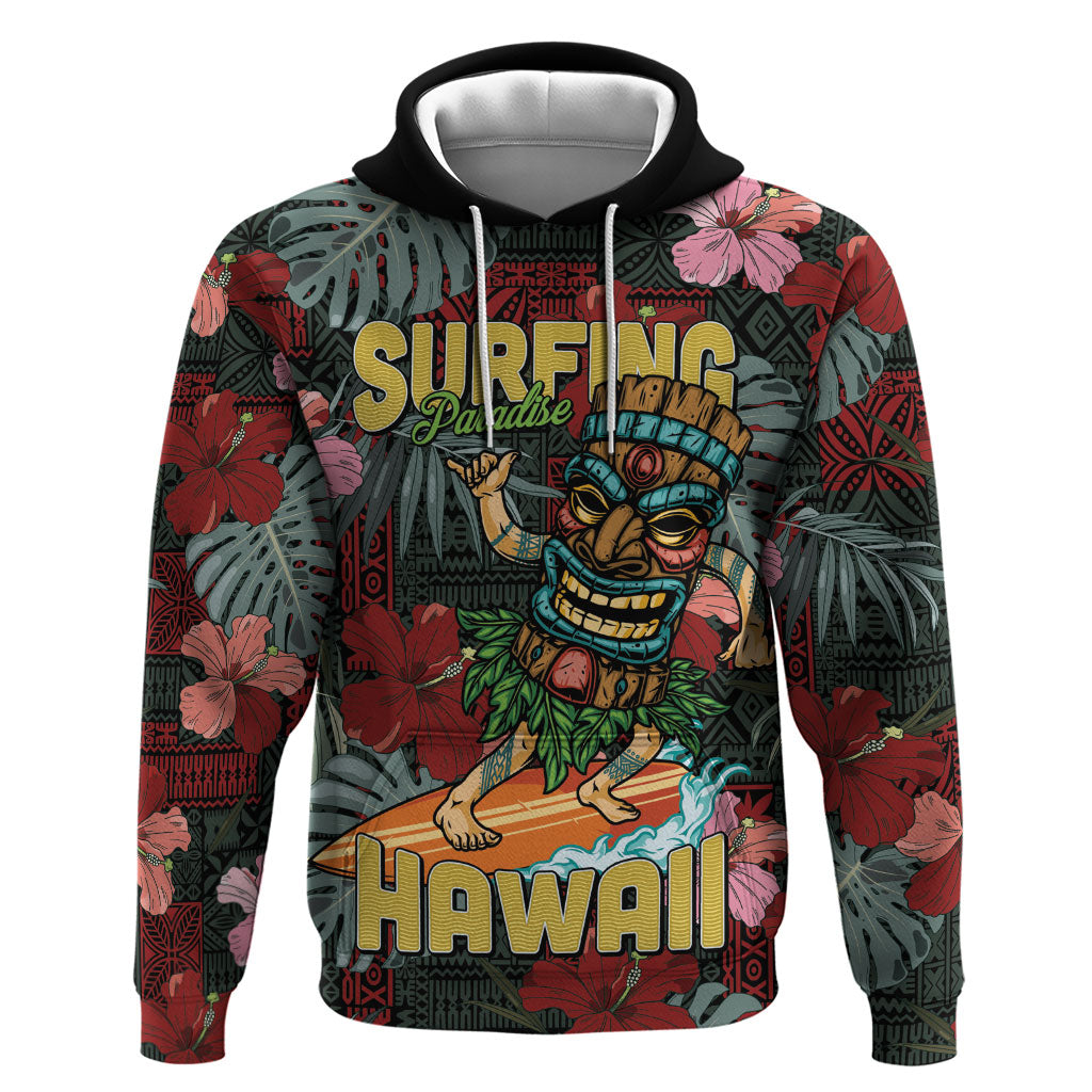 Hawaii Tiki Surfing Hoodie Mele Kalikimaka i Iulai!