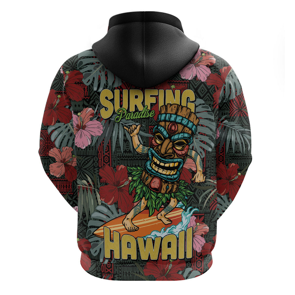 Hawaii Tiki Surfing Hoodie Mele Kalikimaka i Iulai!
