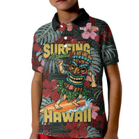 Hawaii Tiki Surfing Kid Polo Shirt Mele Kalikimaka i Iulai!