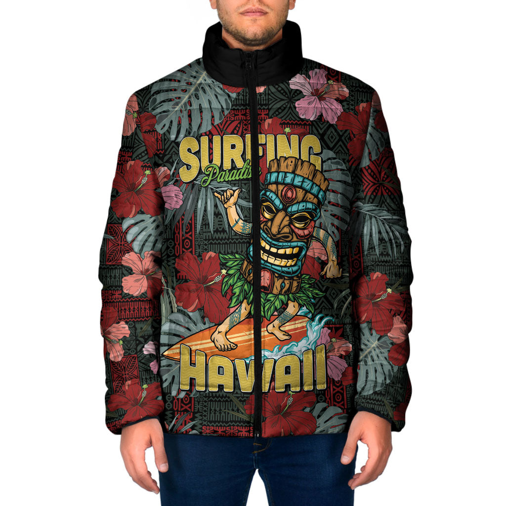 Hawaii Tiki Surfing Padded Jacket Mele Kalikimaka i Iulai!
