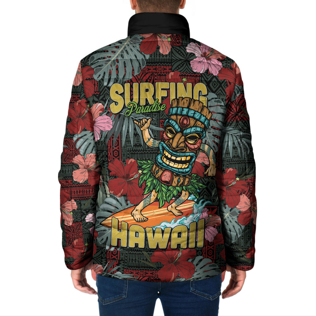 Hawaii Tiki Surfing Padded Jacket Mele Kalikimaka i Iulai!