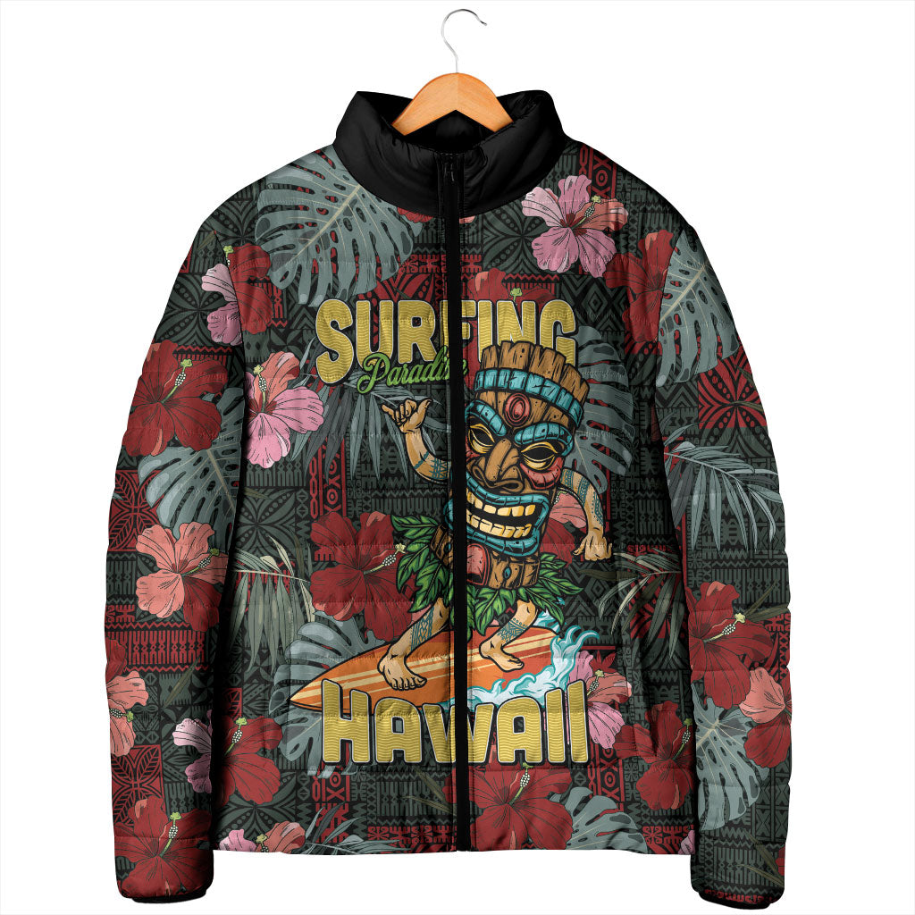 Hawaii Tiki Surfing Padded Jacket Mele Kalikimaka i Iulai!
