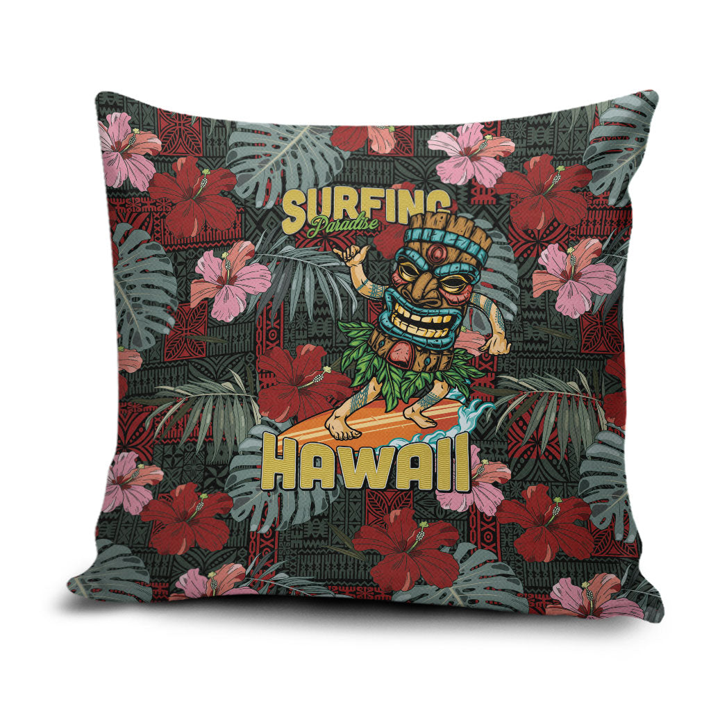 Hawaii Tiki Surfing Pillow Cover Mele Kalikimaka i Iulai!