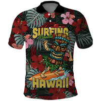 Hawaii Tiki Surfing Polo Shirt Mele Kalikimaka i Iulai!