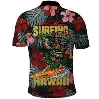 Hawaii Tiki Surfing Polo Shirt Mele Kalikimaka i Iulai!