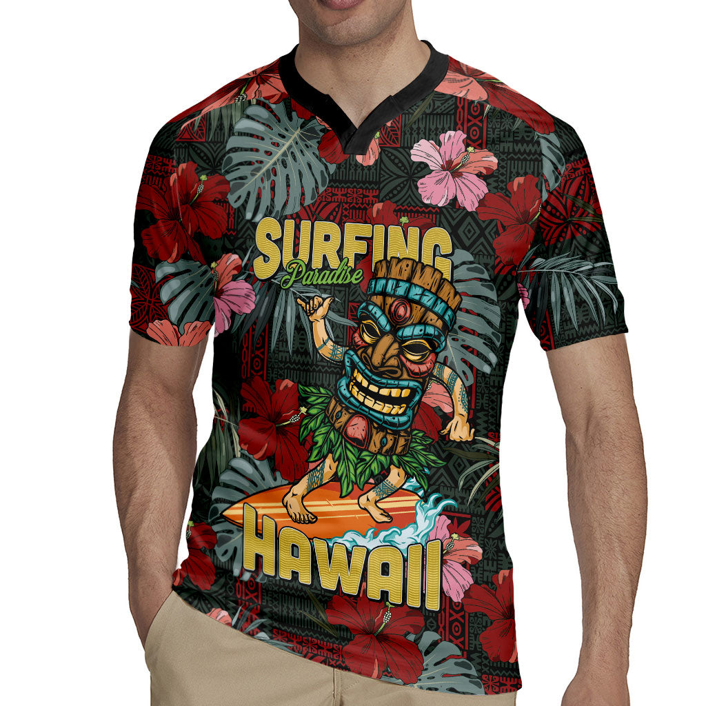 Hawaii Tiki Surfing Rugby Jersey Mele Kalikimaka i Iulai!
