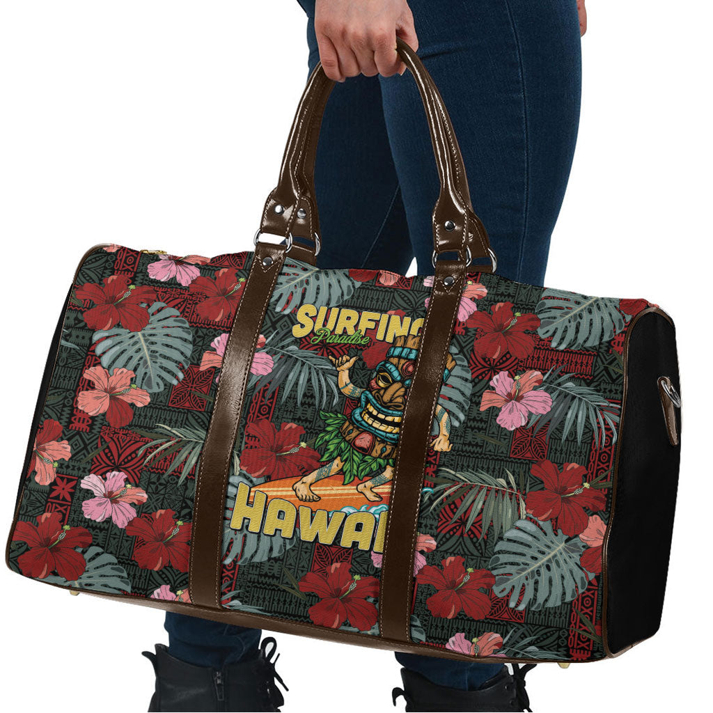 Hawaii Tiki Surfing Travel Bag Mele Kalikimaka i Iulai!