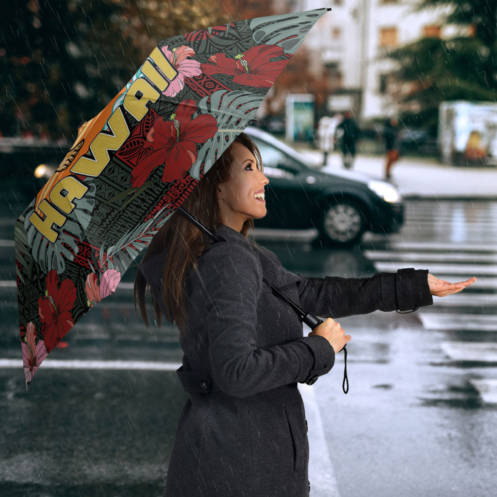 Hawaii Tiki Surfing Umbrella Mele Kalikimaka i Iulai!