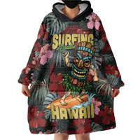 Hawaii Tiki Surfing Wearable Blanket Hoodie Mele Kalikimaka i Iulai!