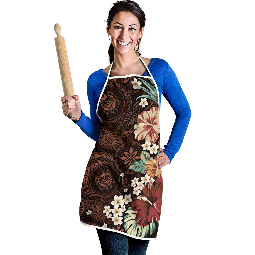 Kanoa Hawai'i Hibiscus Apron Polynesian Tribal Tattoo Pattern Floral Elements