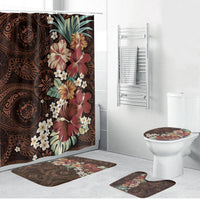 Kanoa Hawai'i Hibiscus Bathroom Set Polynesian Tribal Tattoo Pattern Floral Elements
