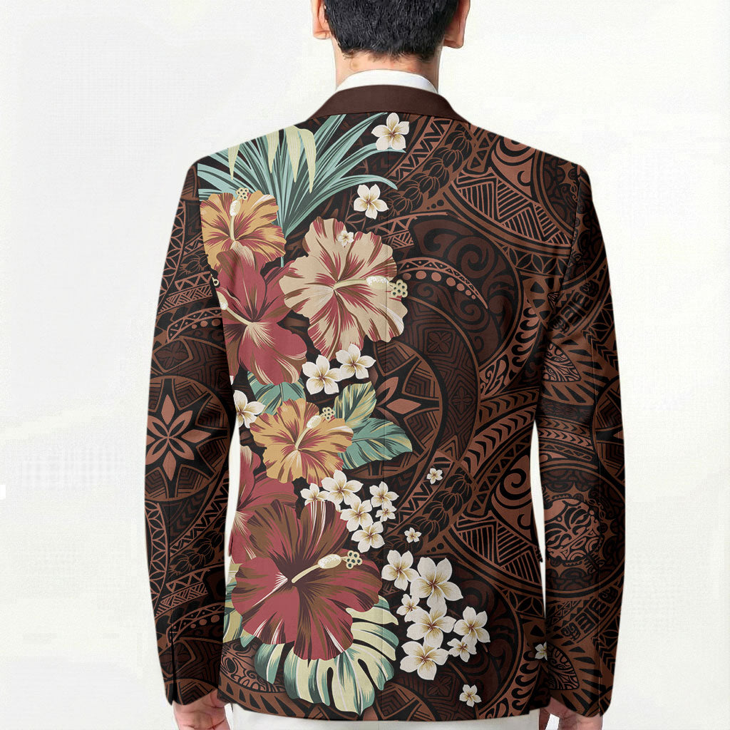 Kanoa Hawai'i Hibiscus Blazer Polynesian Tribal Tattoo Pattern Floral Elements