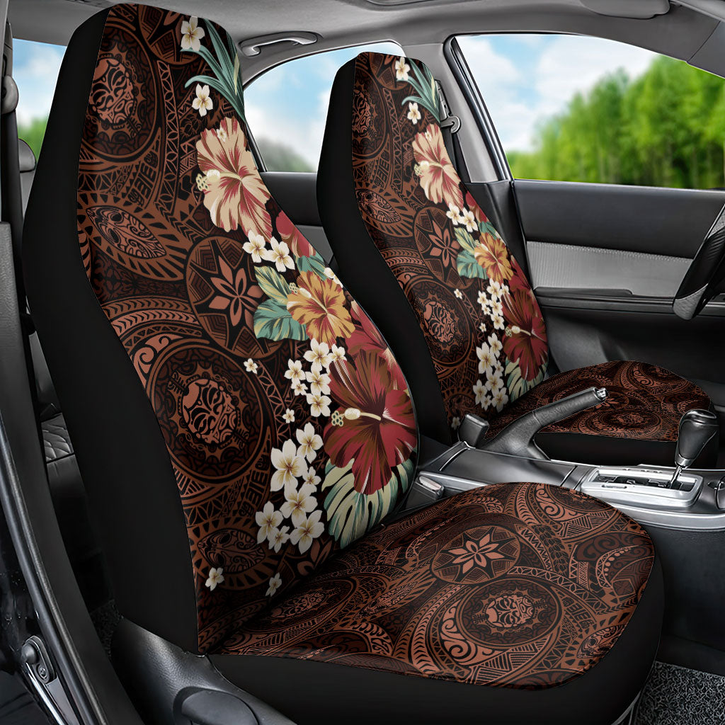 Kanoa Hawai'i Hibiscus Car Seat Cover Polynesian Tribal Tattoo Pattern Floral Elements