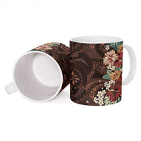Kanoa Hawai'i Hibiscus Ceramic Mug Polynesian Tribal Tattoo Pattern Floral Elements