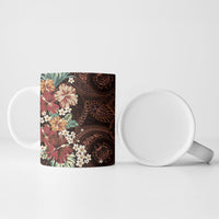 Kanoa Hawai'i Hibiscus Ceramic Mug Polynesian Tribal Tattoo Pattern Floral Elements