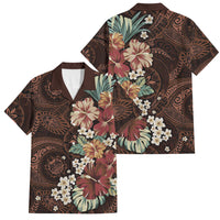 Kanoa Hawai'i Hibiscus Family Matching Puletasi and Hawaiian Shirt Polynesian Tribal Tattoo Pattern Floral Elements