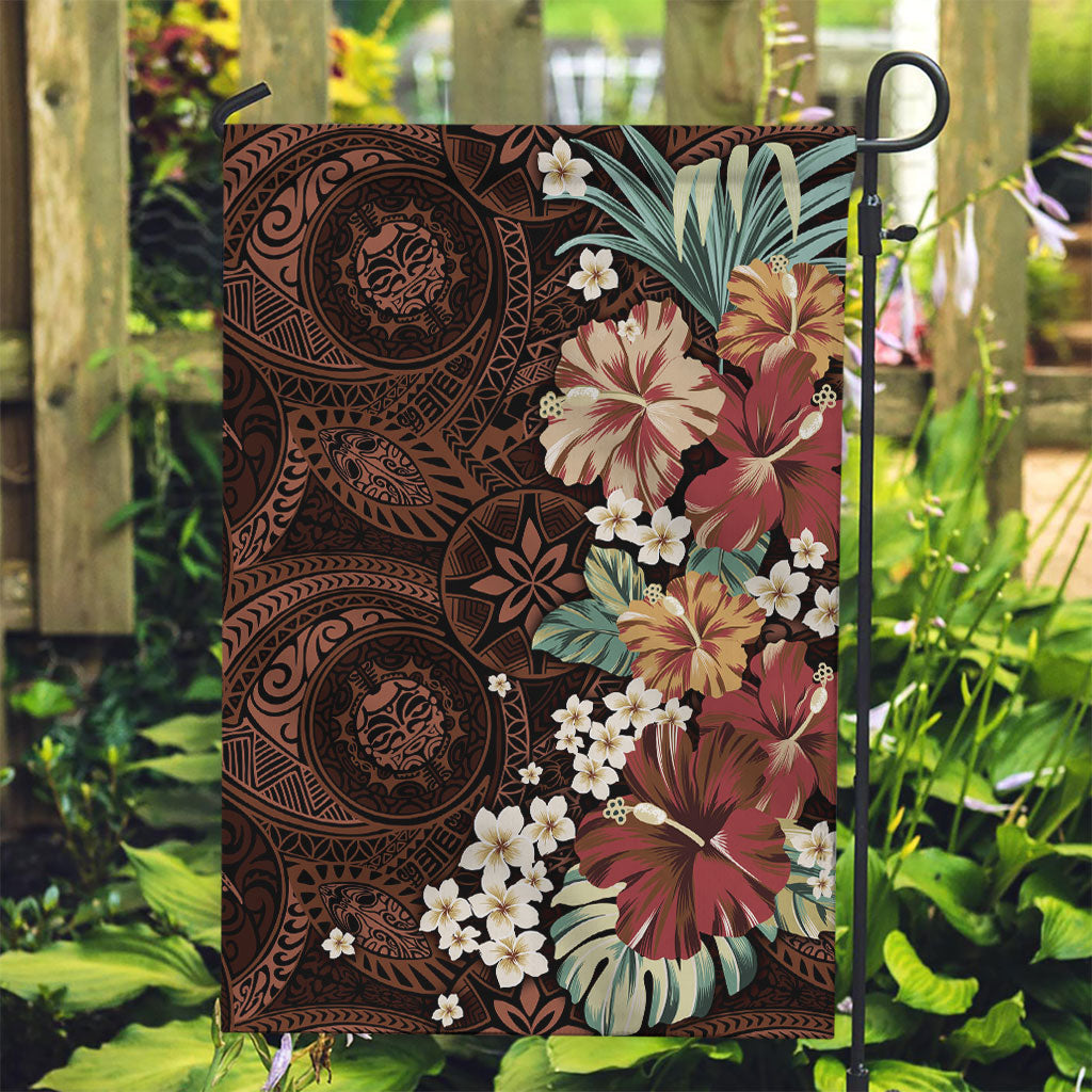 Kanoa Hawai'i Hibiscus Garden Flag Polynesian Tribal Tattoo Pattern Floral Elements