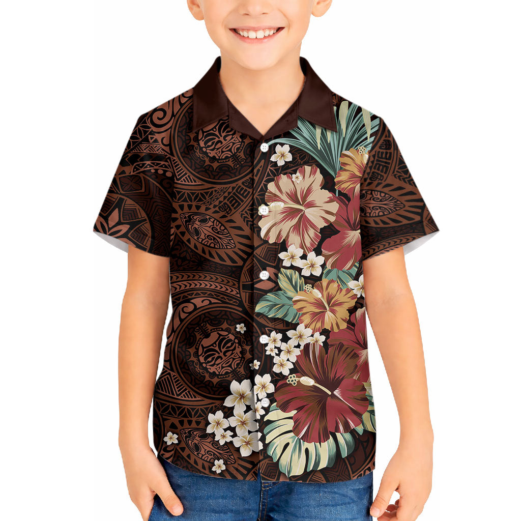 Kanoa Hawai'i Hibiscus Hawaiian Shirt Polynesian Tribal Tattoo Pattern Floral Elements