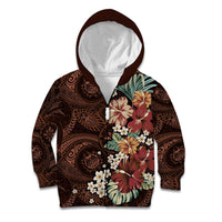 Kanoa Hawai'i Hibiscus Kid Hoodie Polynesian Tribal Tattoo Pattern Floral Elements