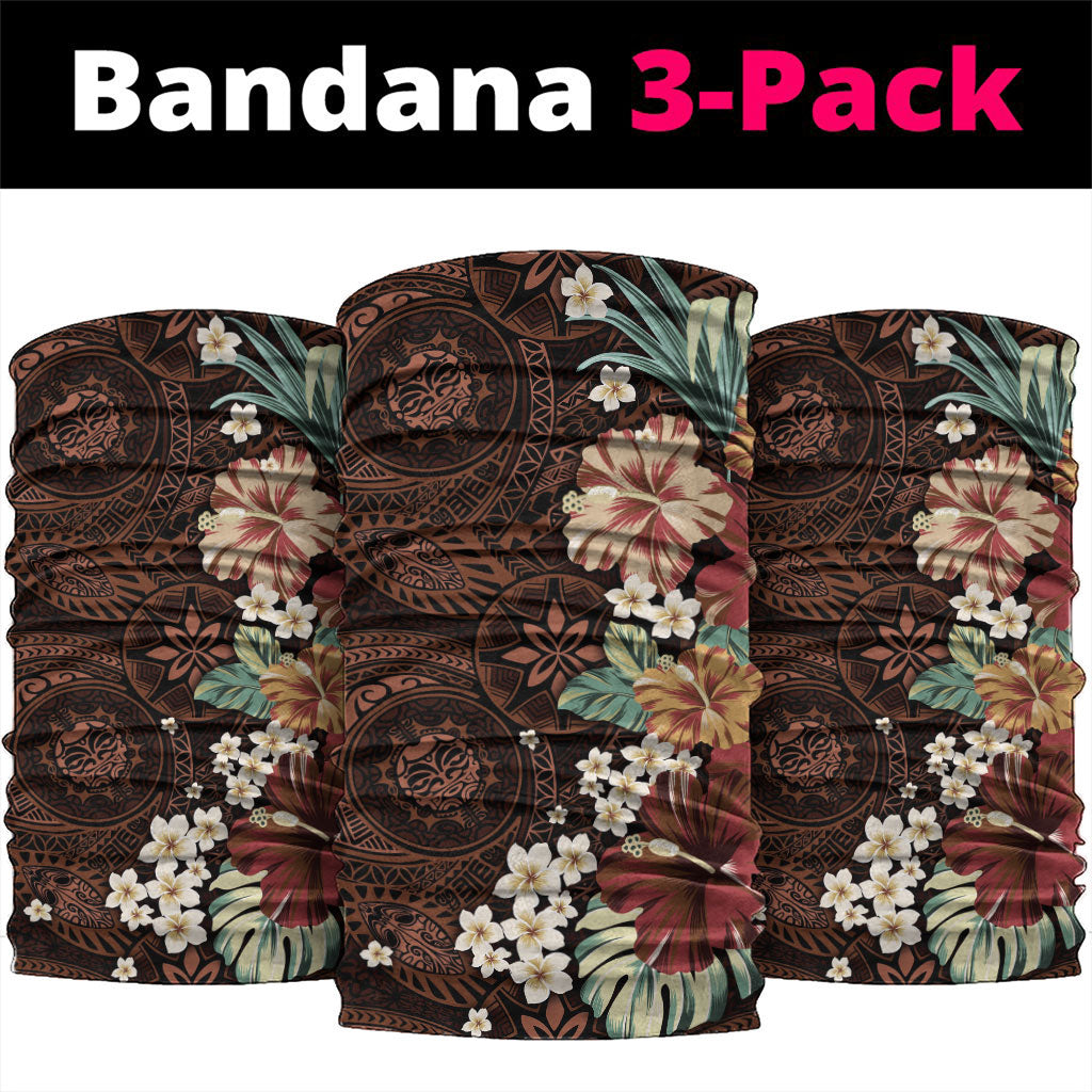 Kanoa Hawai'i Hibiscus Neck Gaiter Polynesian Tribal Tattoo Pattern Floral Elements