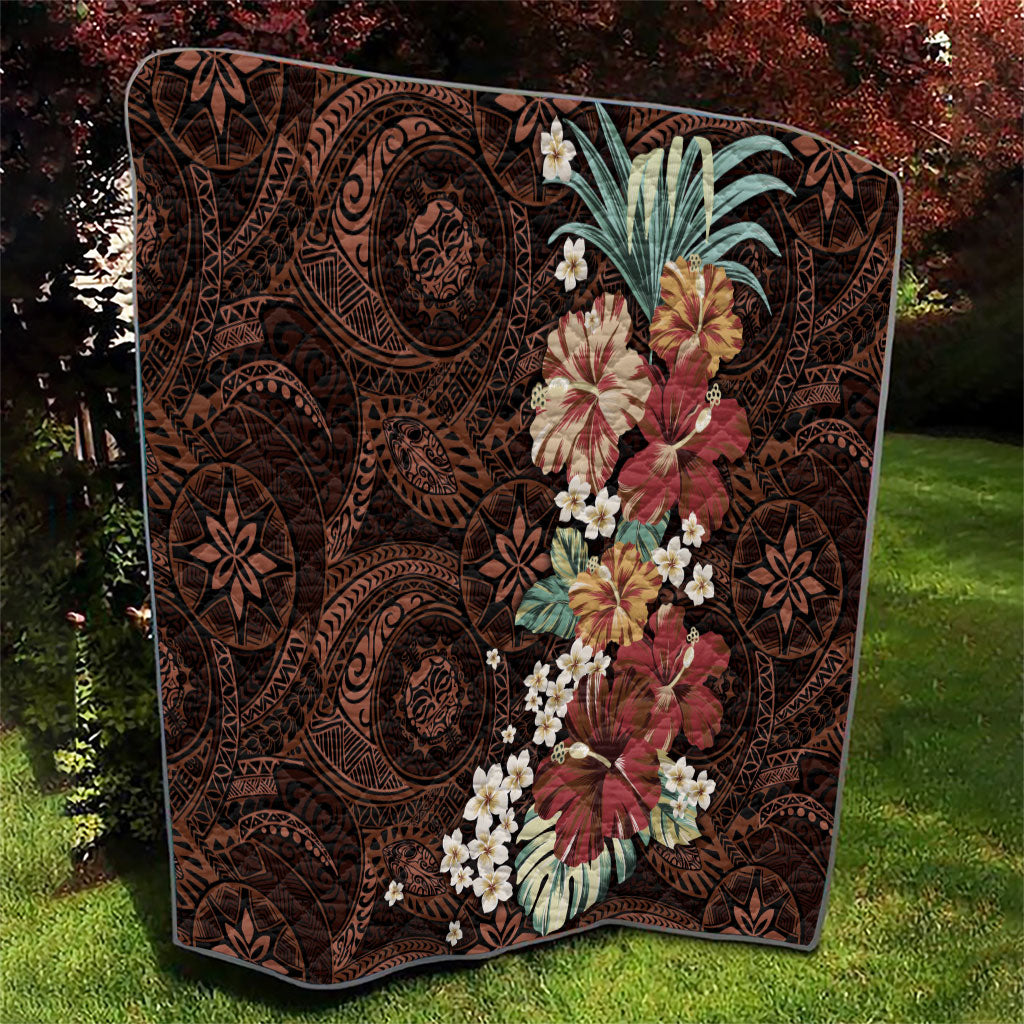Kanoa Hawai'i Hibiscus Quilt Polynesian Tribal Tattoo Pattern Floral Elements