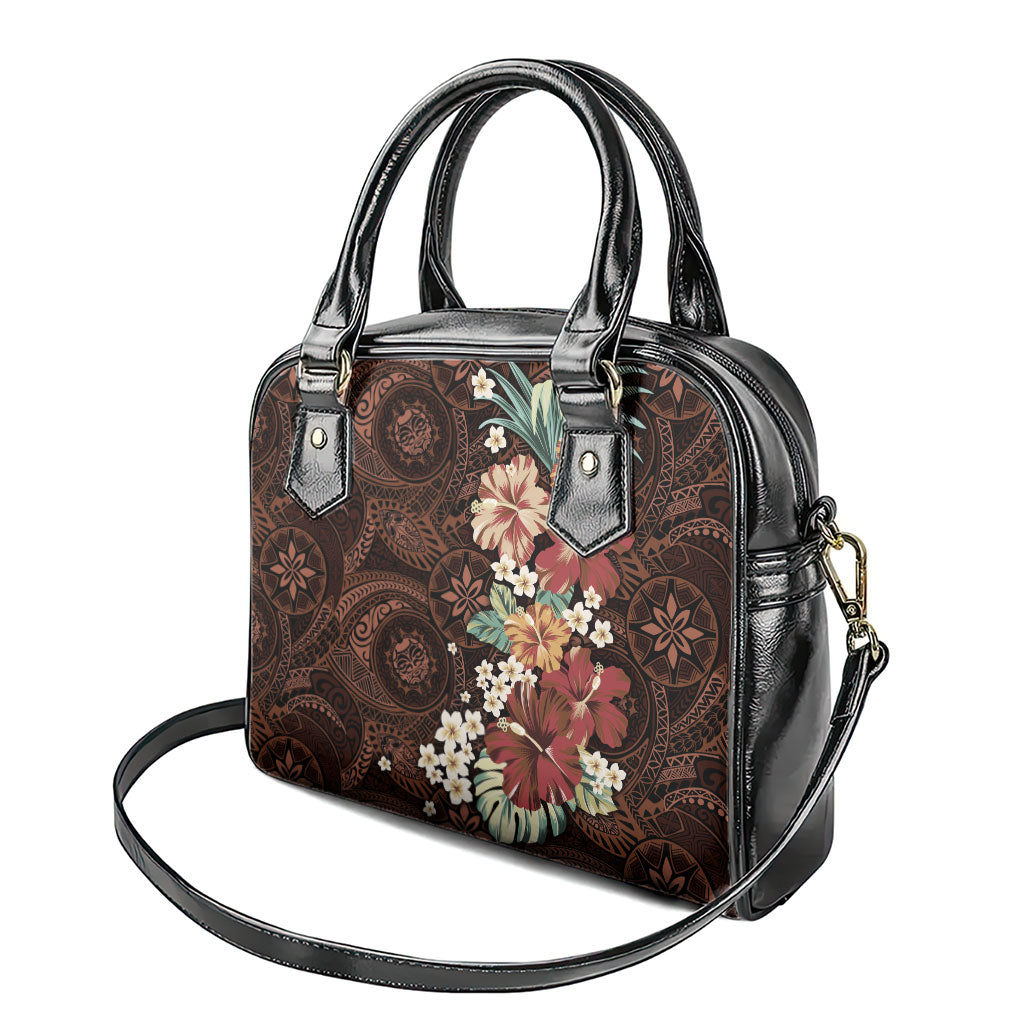 Kanoa Hawai'i Hibiscus Shoulder Handbag Polynesian Tribal Tattoo Pattern Floral Elements