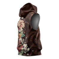 Kanoa Hawai'i Hibiscus Sleeveless Hoodie Polynesian Tribal Tattoo Pattern Floral Elements
