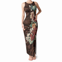 Kanoa Hawai'i Hibiscus Tank Maxi Dress Polynesian Tribal Tattoo Pattern Floral Elements