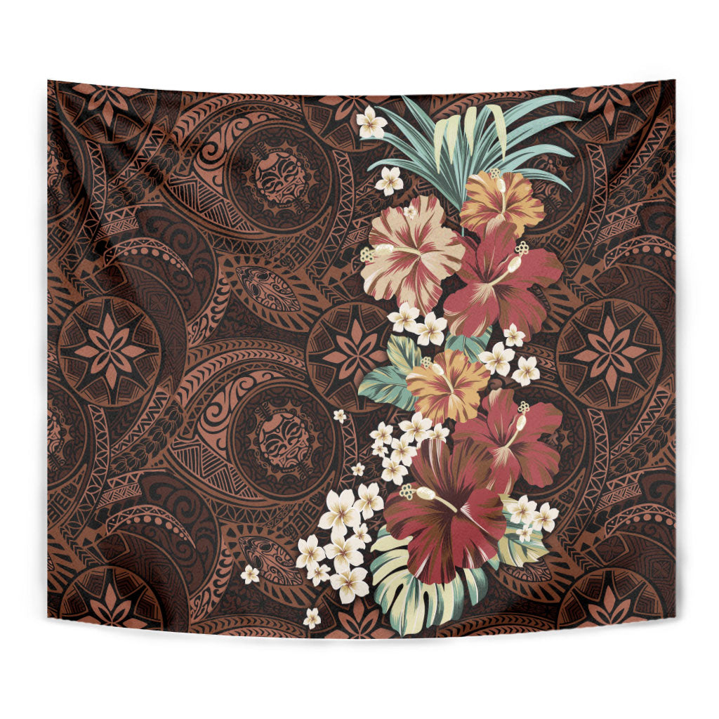 Kanoa Hawai'i Hibiscus Tapestry Polynesian Tribal Tattoo Pattern Floral Elements