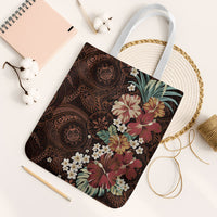 Kanoa Hawai'i Hibiscus Tote Bag Polynesian Tribal Tattoo Pattern Floral Elements