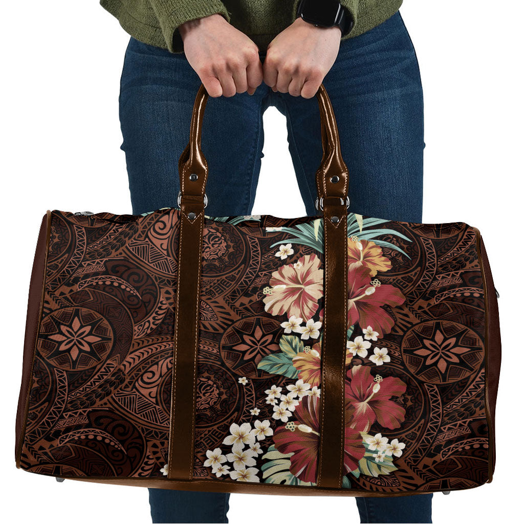 Kanoa Hawai'i Hibiscus Travel Bag Polynesian Tribal Tattoo Pattern Floral Elements