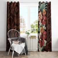 Kanoa Hawai'i Hibiscus Window Curtain Polynesian Tribal Tattoo Pattern Floral Elements