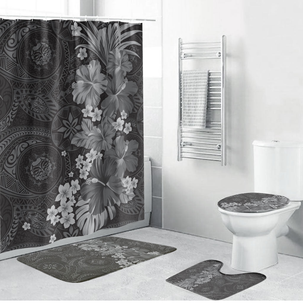 Pauli Hawai'i Hibiscus Bathroom Set Polynesian Tribal Tattoo Pattern Floral Elements