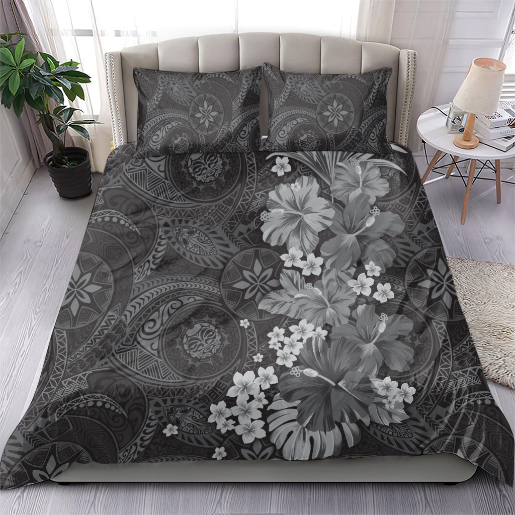 Pauli Hawai'i Hibiscus Bedding Set Polynesian Tribal Tattoo Pattern Floral Elements
