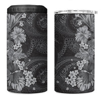 Pauli Hawai'i Hibiscus 4 in 1 Can Cooler Tumbler Polynesian Tribal Tattoo Pattern Floral Elements