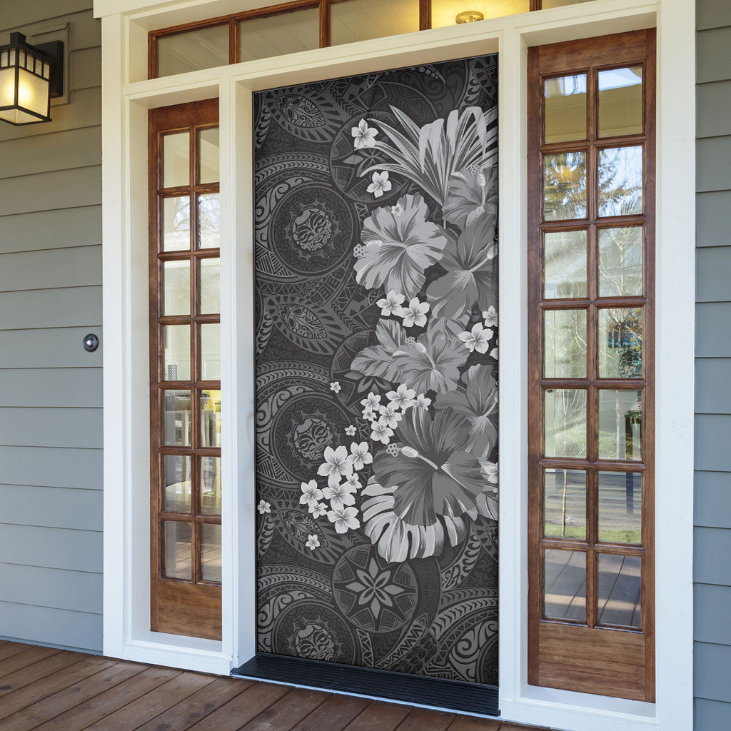Pauli Hawai'i Hibiscus Door Cover Polynesian Tribal Tattoo Pattern Floral Elements