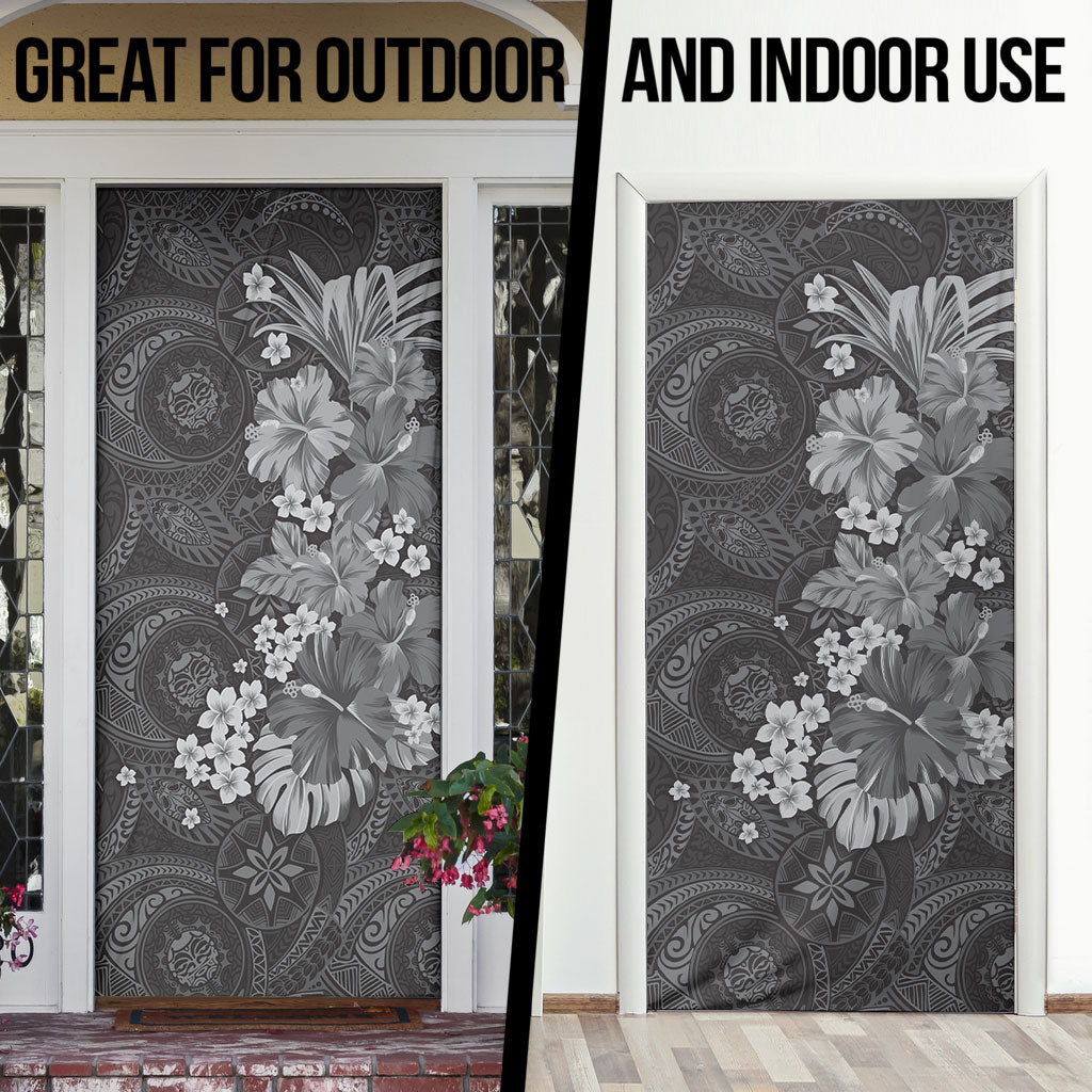 Pauli Hawai'i Hibiscus Door Cover Polynesian Tribal Tattoo Pattern Floral Elements