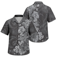 Pauli Hawai'i Hibiscus Family Matching Off Shoulder Maxi Dress and Hawaiian Shirt Polynesian Tribal Tattoo Pattern Floral Elements